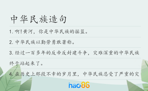 中華民族造句