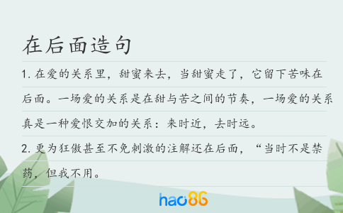 在后面造句