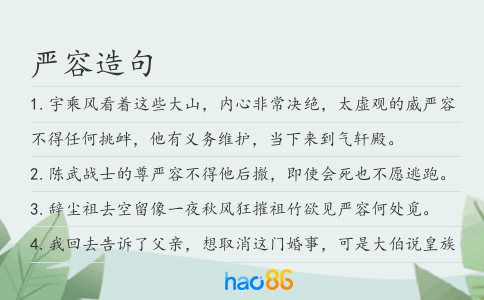嚴容造句