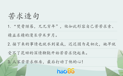 苦求造句