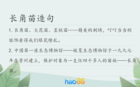 長角苗造句