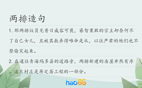 兩排造句