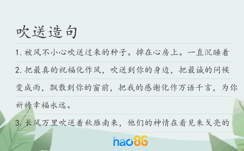 吹送造句