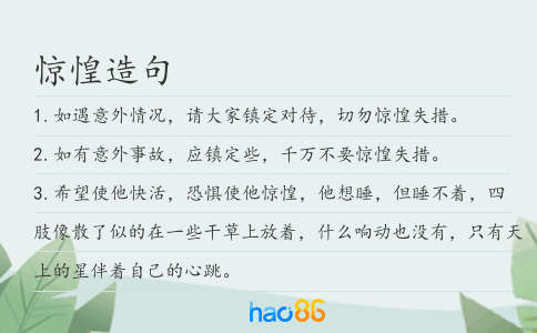 驚惶造句