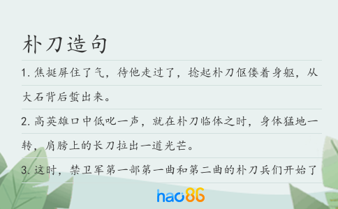 樸刀造句