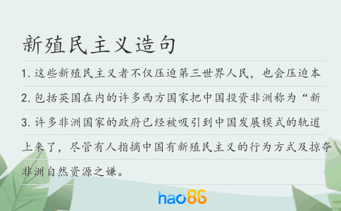 新殖民主義造句