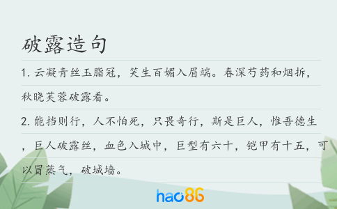 破露造句