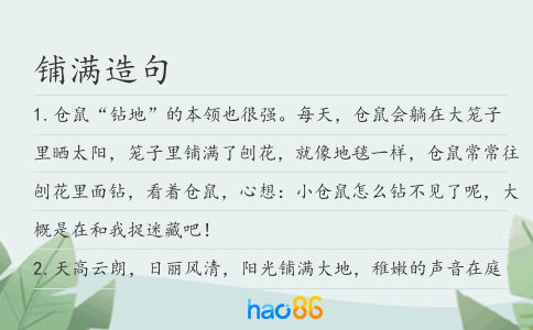 鋪滿造句