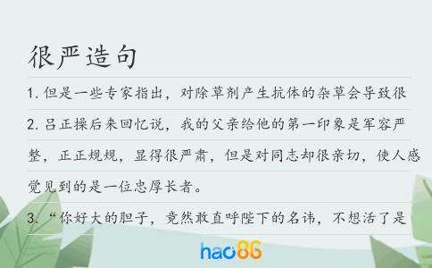 很嚴造句