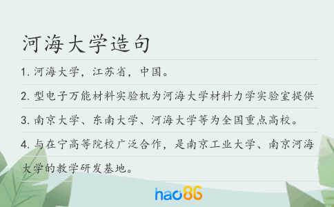 河海大學造句
