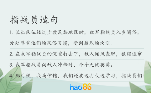 指戰員造句
