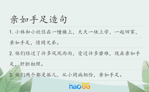 親如手足造句