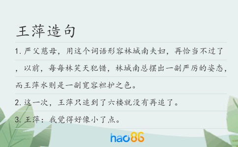 王萍造句