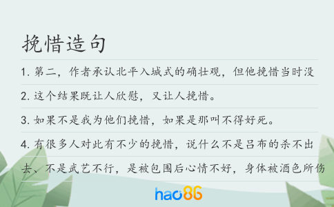 挽惜造句