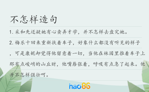 不怎樣造句