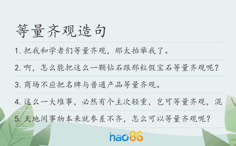 等量齊觀造句
