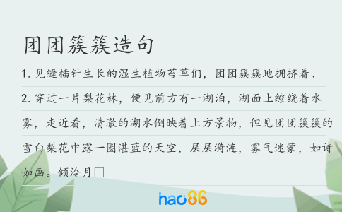 團團簇簇造句
