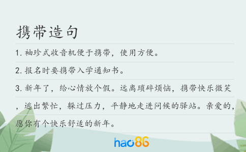 攜帶造句