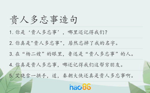 貴人多忘事造句