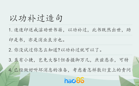 以功補過造句