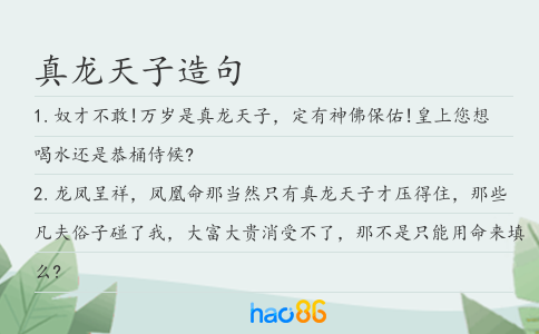真龍天子造句