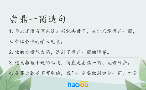 嘗鼎一臠造句