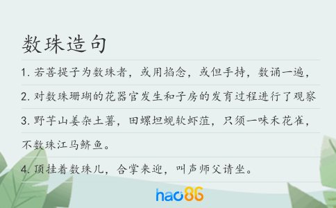 數(shù)珠造句