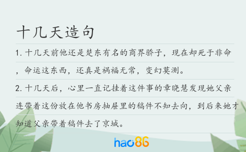 十幾天造句