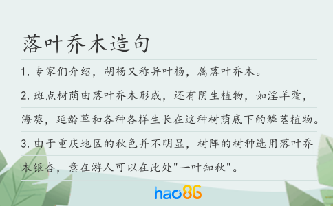 落葉喬木造句