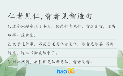 仁者見仁,智者見智造句