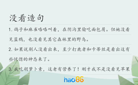 沒看造句
