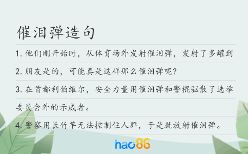 催淚彈造句