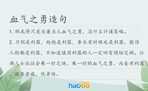 血氣之勇造句