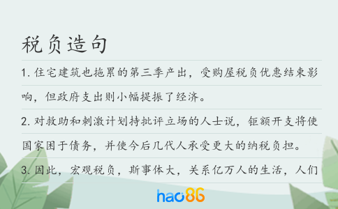 稅負(fù)造句