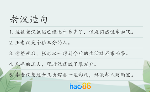 老漢造句