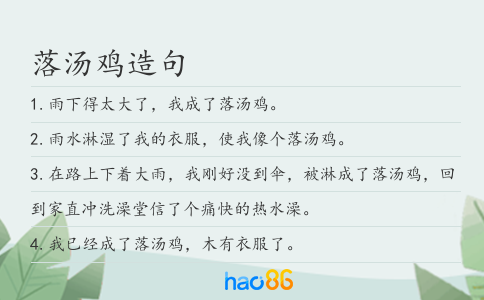 落湯雞造句