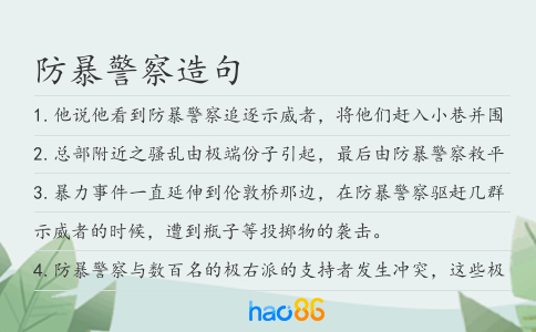 防暴警察造句