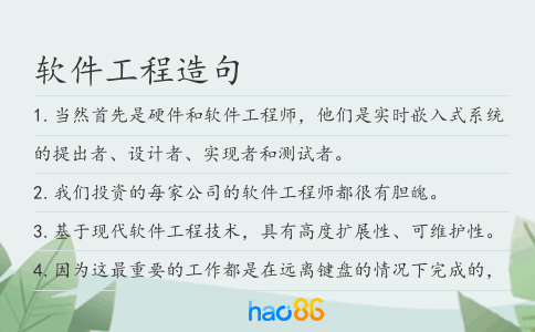 軟件工程造句