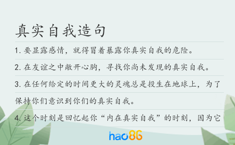 真實自我造句