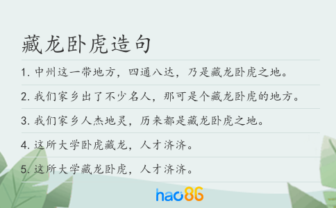 藏龍臥虎造句