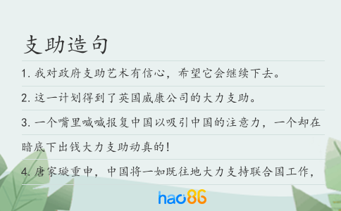 支助造句