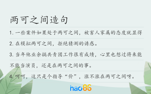 兩可之間造句