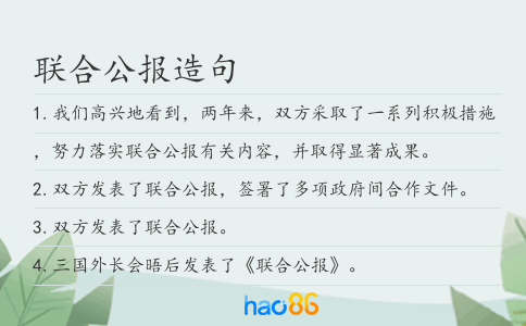 聯(lián)合公報造句
