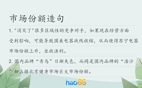 市場份額造句