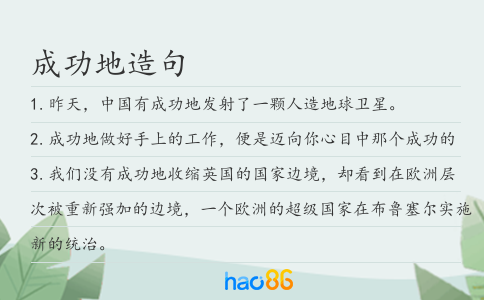 成功地造句