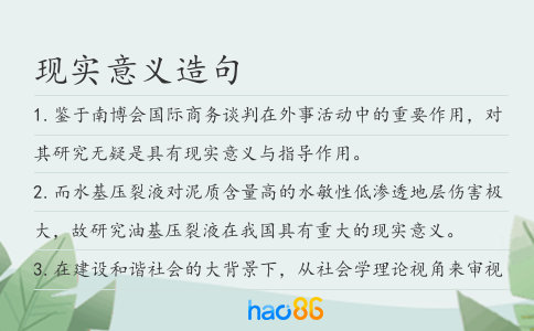 現實意義造句
