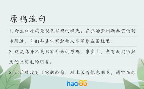 原雞造句