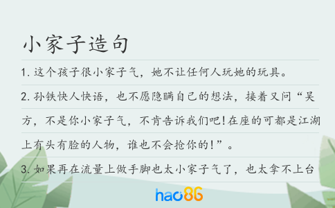 小家子造句