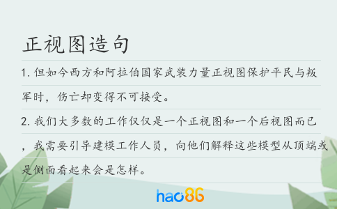 正視圖造句