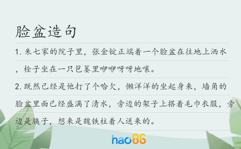 臉盆造句